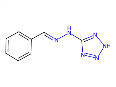 Benzaldehyde 5-tetrazolylhydrazone structure