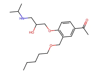 4-(3-Isopropylaminohydroxypropoxy)-3-(pentyloxymethyl)acetophenone structure