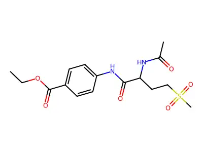 Ethyl 4-(2-acetamido-4-(methylsulfonyl)butanamido)benzoate structure