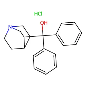 1-Azabicyclo(2.2.2)octane-3-methanol, alpha,alpha-diphenyl-, hydrochloride (1:1) structure