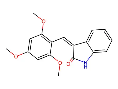(3Z)-3-[(2,4,6-trimethoxyphenyl)methylidene]-1H-indol-2-one structure