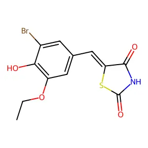 5-(3-Bromo-5-ethoxy-4-hydroxybenzylidene)-1,3-thiazolidine-2,4-dione structure