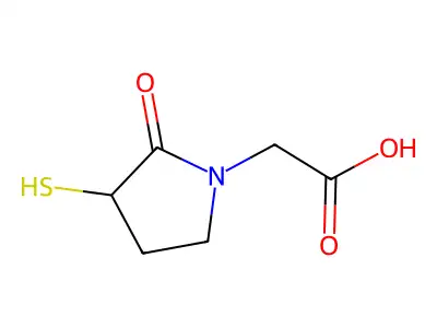 3-巯基-2-氧代-1-吡咯烷基乙酸 structure