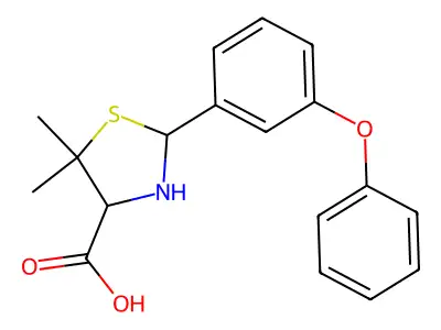 5,5-dimethyl-2-(3-phenoxyphenyl)-1,3-thiazolidine-4-carboxylic Acid structure