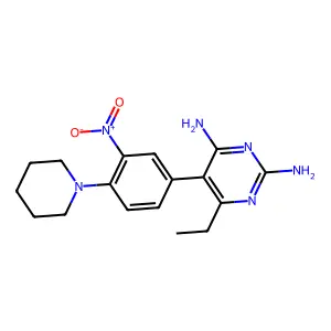 5-(3-Nitro-4-piperidinophenyl)-6-ethyl-2,4-pyrimidinediamine structure