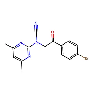 [2-(4-Bromophenyl)-2-oxoethyl]-(4,6-dimethylpyrimidin-2-yl)cyanamide structure