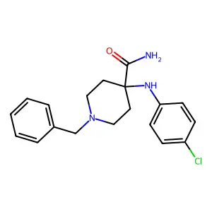 1-Benzyl-4-[(4-chlorophenyl)amino]piperidine-4-carboxamide structure