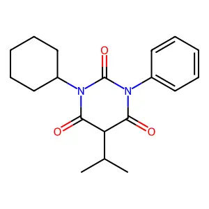 1-Cyclohexyl-3-phenyl-5-(propan-2-yl)-1,3-diazinane-2,4,6-trione structure