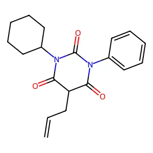 Barbituric acid, 5-allyl-1-cyclohexyl-3-phenyl- structure