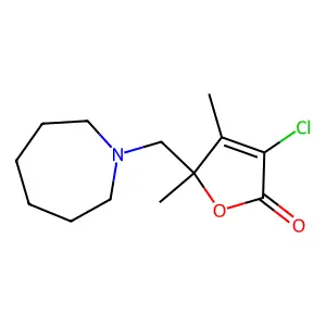 2(5H)-Furanone, 3-chloro-5-((hexahydro-1H-azepin-1-yl)methyl)-4,5-dimethyl- structure