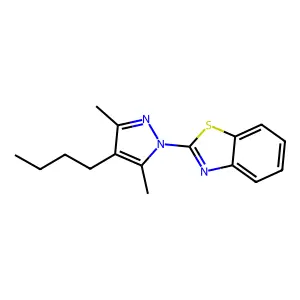 Benzothiazole, 2-(4-butyl-3,5-dimethyl-1H-pyrazol-1-yl)- structure