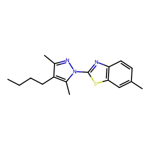 Benzothiazole, 2-(4-butyl-3,5-dimethyl-1H-pyrazol-1-yl)-6-methyl- structure