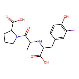 N-(1(S)-Carboxy-(4-hydroxy-3-iodophenyl)ethyl)-alanylproline structure