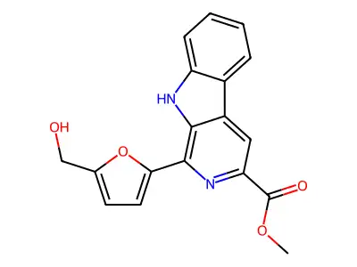 Methyl 1-[5-(hydroxymethyl)-2-furyl]-9H-beta-carboline-3-carboxylate structure