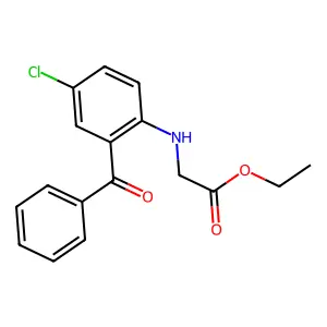 Glycine, N-(2-benzoyl-4-chlorophenyl)-, ethyl ester structure