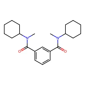 1,3-Benzenedicarboxamide, N,N'-dicyclohexyl-N,N'-dimethyl- structure