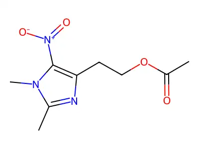 1H-Imidazole-4-ethanol, 1,2-dimethyl-5-nitro-, acetate (ester) structure