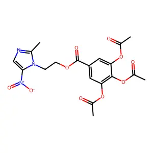 2-(2-Methyl-5-nitro-1H-imidazol-1-yl)ethyl 3,4,5-tris(acetyloxy)benzoate structure