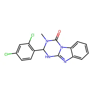 1,3,5-Triazino(1,2-a)benzimidazol-4(1H)-one, 2-(2,4-dichlorophenyl)-2,3-dihydro-3-methyl- structure