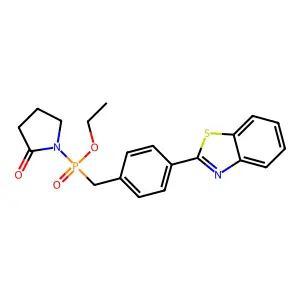 Ethyl (4-benzothiazol-2-ylbenzyl)(2-oxopyrrolidino)phosphinate structure