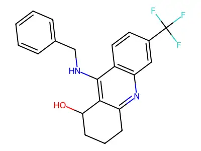 1-Acridinol, 1,2,3,4-tetrahydro-9-((phenylmethyl)amino)-6-(trifluoromethyl)- structure