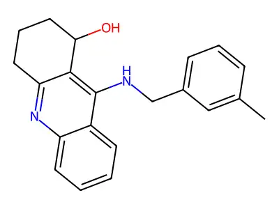 1-Acridinol, 1,2,3,4-tetrahydro-9-(((3-methylphenyl)methyl)amino)- structure