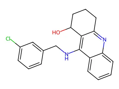 1-Acridinol, 1,2,3,4-tetrahydro-9-(((3-chlorophenyl)methyl)amino)- structure