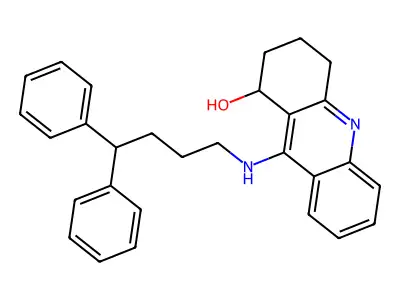 1-Acridinol, 1,2,3,4-tetrahydro-9-((4,4-diphenylbutyl)amino)- structure