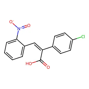 2-(4-Chlorophenyl)-3-(2-nitrophenyl)prop-2-enoic acid structure