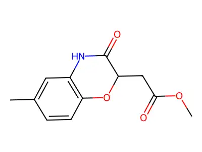 Methyl (6-methyl-3-oxo-3,4-dihydro-2H-1,4-benzoxazin-2-yl)acetate structure