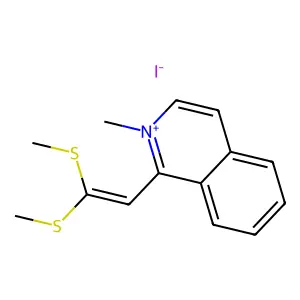 Isoquinolinium, 1-(carbonylmethyl)-2-methyl-, iodide, dimethyl mercaptal structure