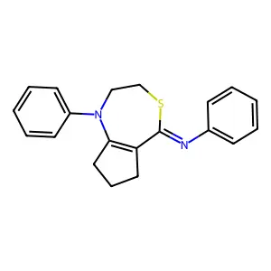 N,1-diphenyl-3,6,7,8-tetrahydro-2H-cyclopenta[e][1,4]thiazepin-5-imine structure