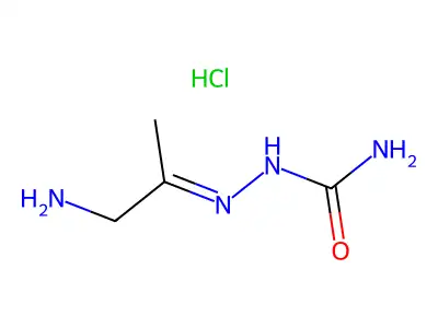 Hydrazinecarboxamide, 2-(2-amino-1-methylethylidene)-, monohydrochloride structure