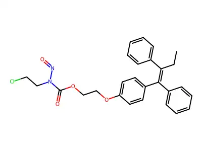 N-(2-Chloroethyl)-N-nitroso-2-(4-(1,2-diphenylbutenyl)phenoxy)ethyl carbamate structure