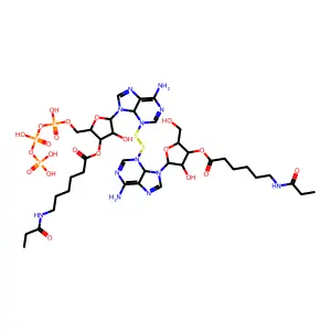 3,3'-dithiobis(3'-O-6-(propionylamino)hexanoyl)adenosine 5'-triphosphate structure