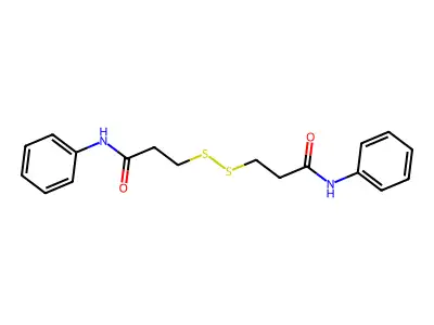 3-[(3-anilino-3-oxopropyl)disulfanyl]-N-phenylpropanamide structure