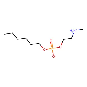Phosphoric acid, monohexyl mono(2-(methylamino)ethyl) ester structure