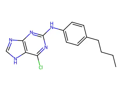 9H-Purine, 2-((4-butylphenyl)amino)-6-chloro- structure