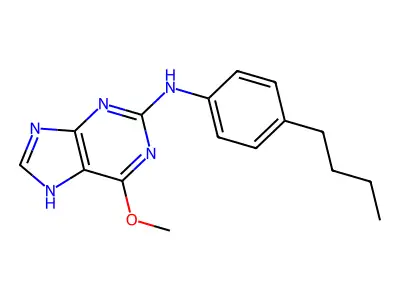 9H-Purine, 2-((4-butylphenyl)amino)-6-methoxy- structure