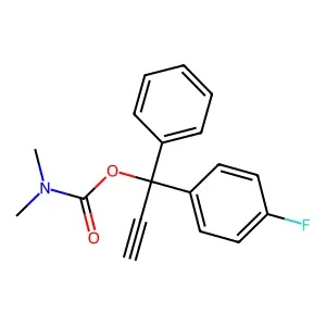 [1-(4-fluorophenyl)-1-phenylprop-2-ynyl] N,N-dimethylcarbamate structure