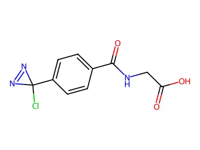 N-(4-(3-Chlorodiazirin-3-yl)benzoyl)glycine structure