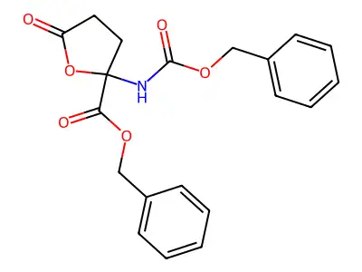 Benzyl 5-oxo-2-(phenylmethoxycarbonylamino)oxolane-2-carboxylate structure