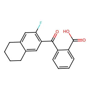 Benzoic acid, 2-((3-fluoro-5,6,7,8-tetrahydro-2-naphthalenyl)carbonyl)- structure
