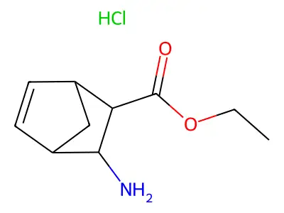 Ethyl 3-aminobicyclo[2.2.1]hept-5-ene-2-carboxylate hydrochloride structure