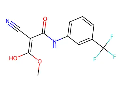 2-cyano-3-hydroxy-3-methoxy-N-[3-(trifluoromethyl)phenyl]prop-2-enamide structure