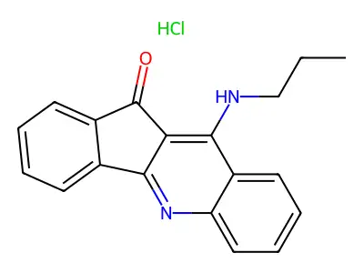 11H-Indeno(1,2-b)quinolin-11-one, 10-(propylamino)-, monohydrochloride structure