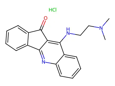 11H-Indeno(1,2-b)quinolin-11-one, 10-((2-(dimethylamino)ethyl)amino)-, monohydrochloride structure
