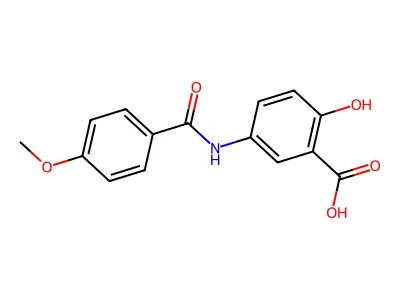 2-Hydroxy-5-{[(4-methoxyphenyl)carbonyl]amino}benzoic acid structure
