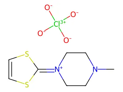 Piperazinium, 1-(1,3-dithiol-2-ylidene)-4-methyl-, perchlorate structure