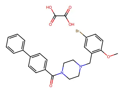 1-(4-Biphenylylcarbonyl)-4-(5-bromo-2-methoxybenzyl) piperazine oxalate structure